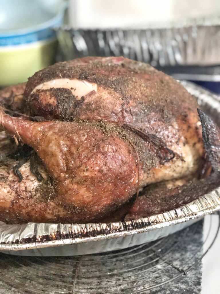 Smoked brined turkey