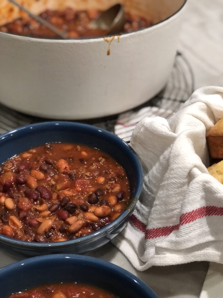 Making homemade classic chili