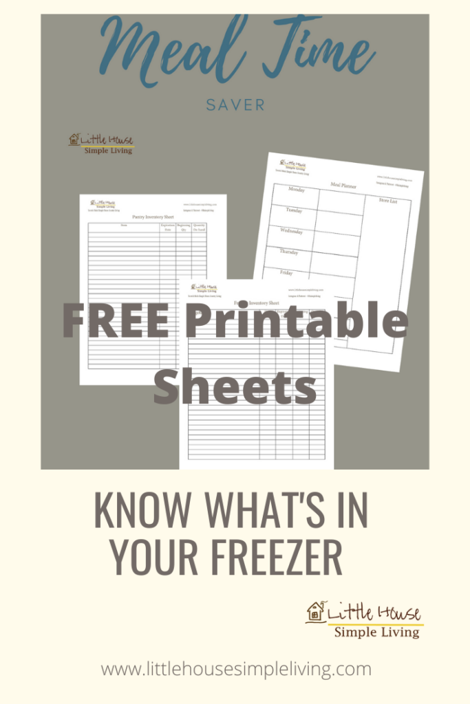 freezer inventory sheets