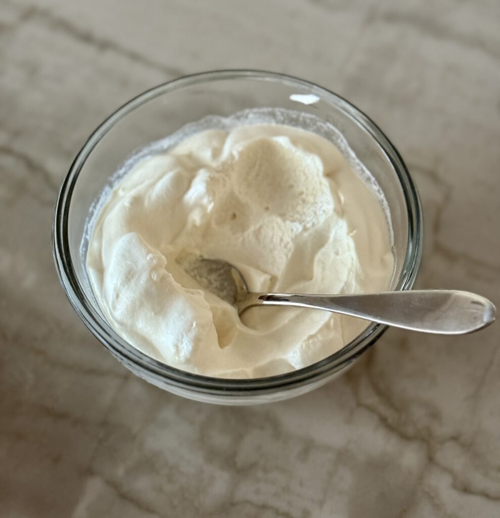 Homemade whipped cream