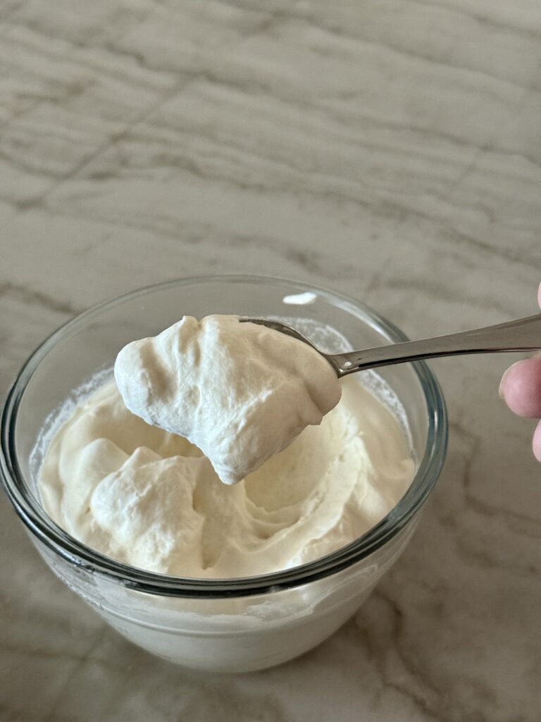 Homemade whipped cream