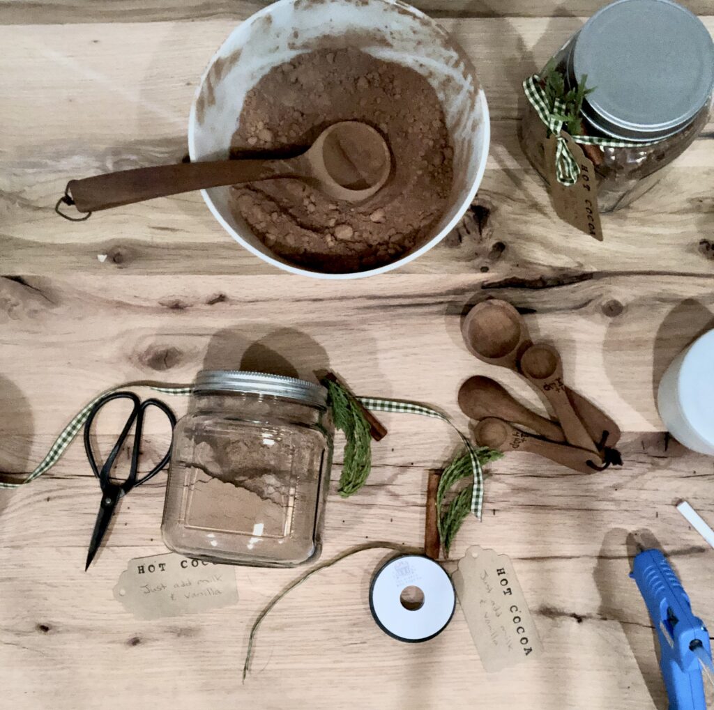 Hot cocoa mix cozy homemade Christmas gifts