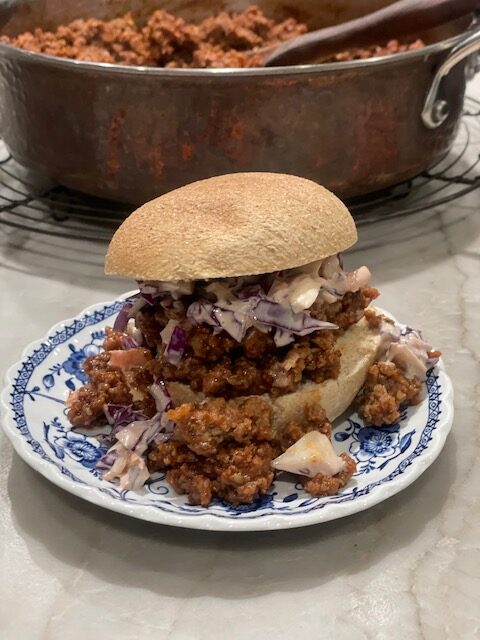 sloppy joe, cole slaw