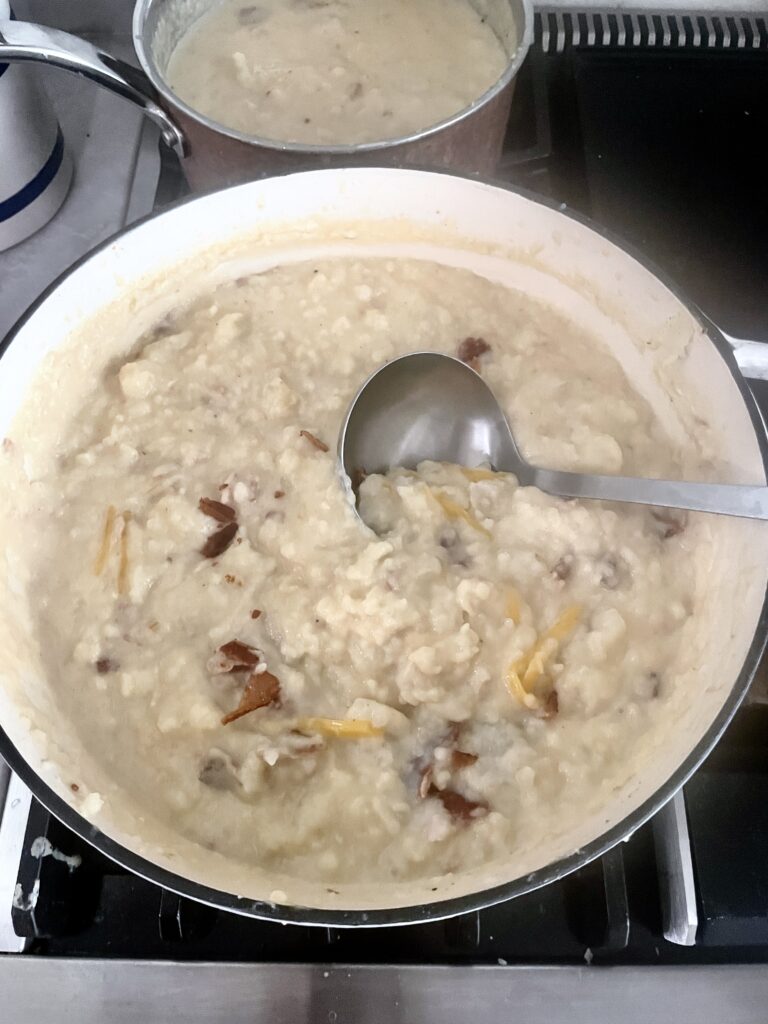 Creamy baked potato soup