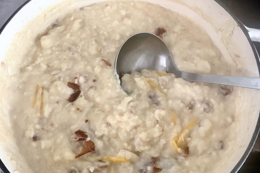 Creamy baked potato soup