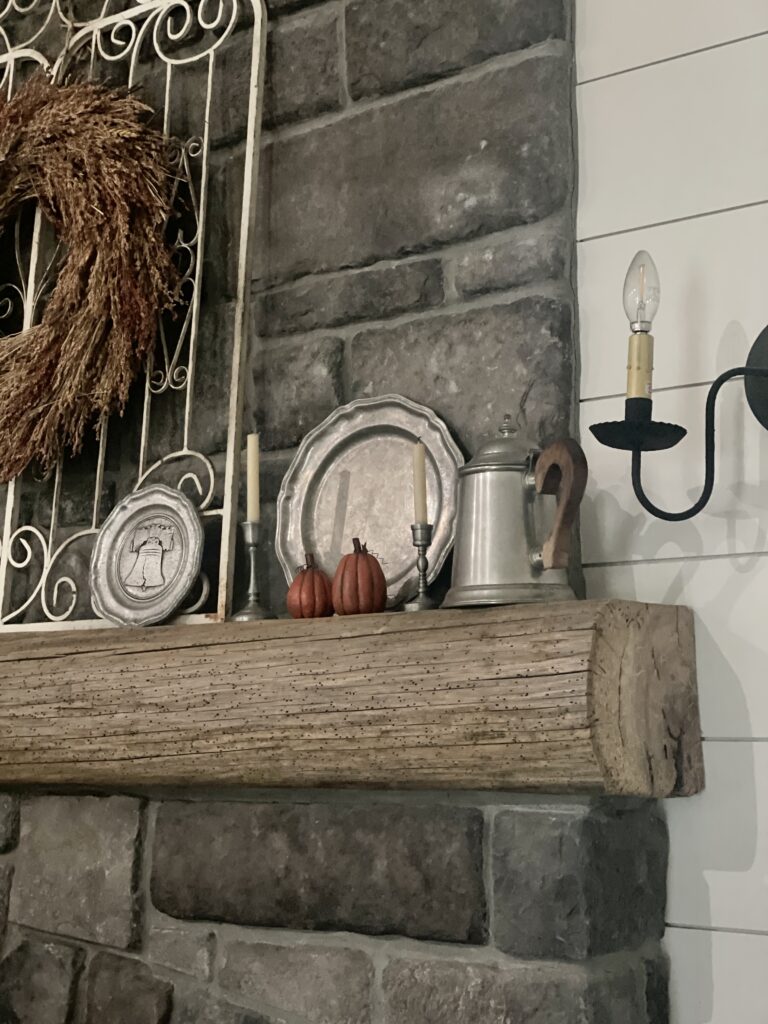 Fall fireplace decor