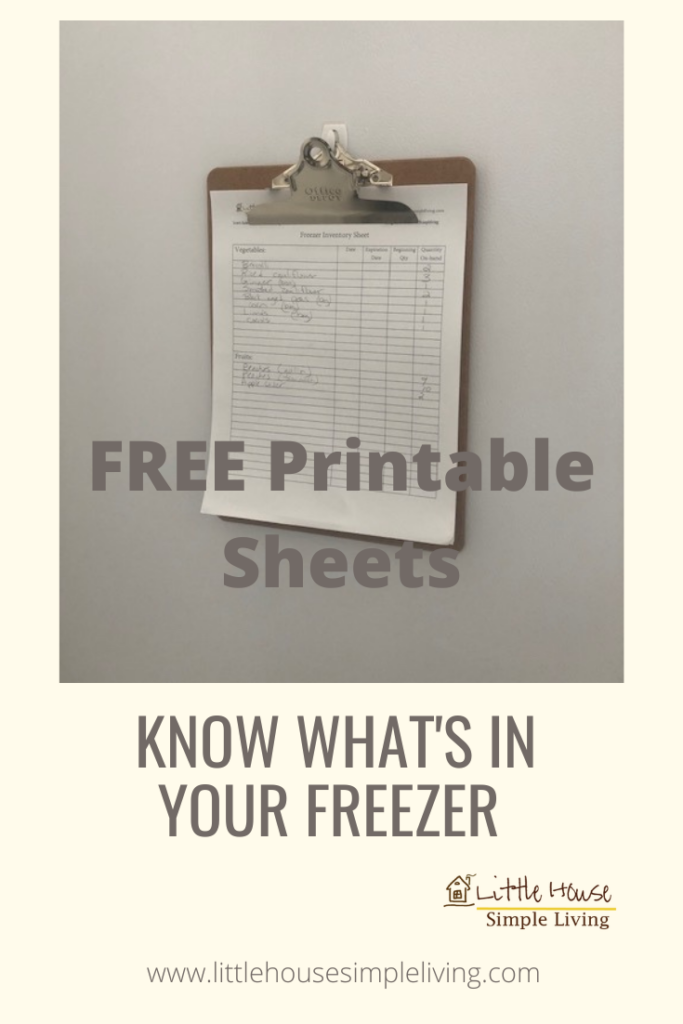 free printable freezer inventory sheets