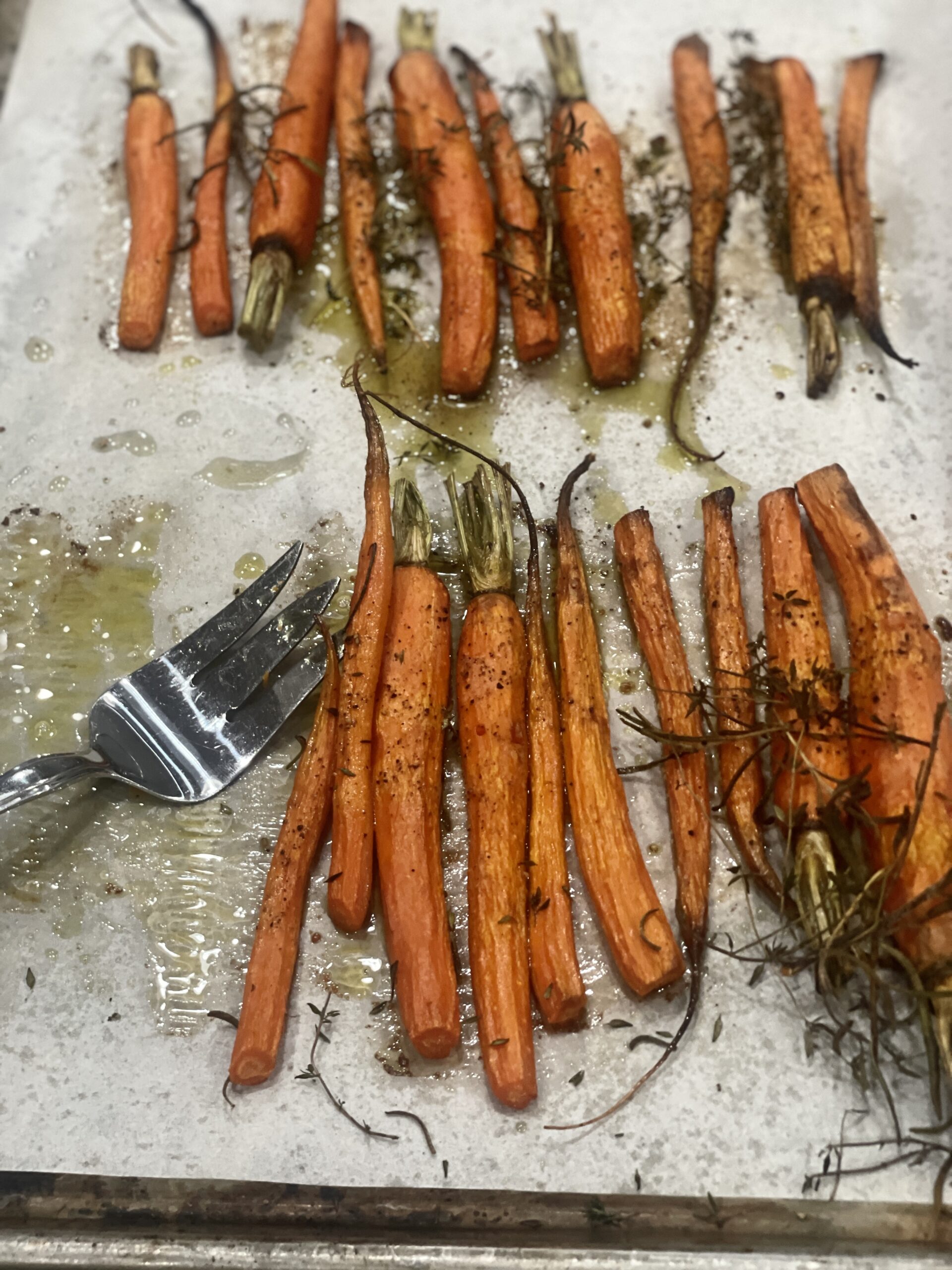 Oven roasted glazed carrots