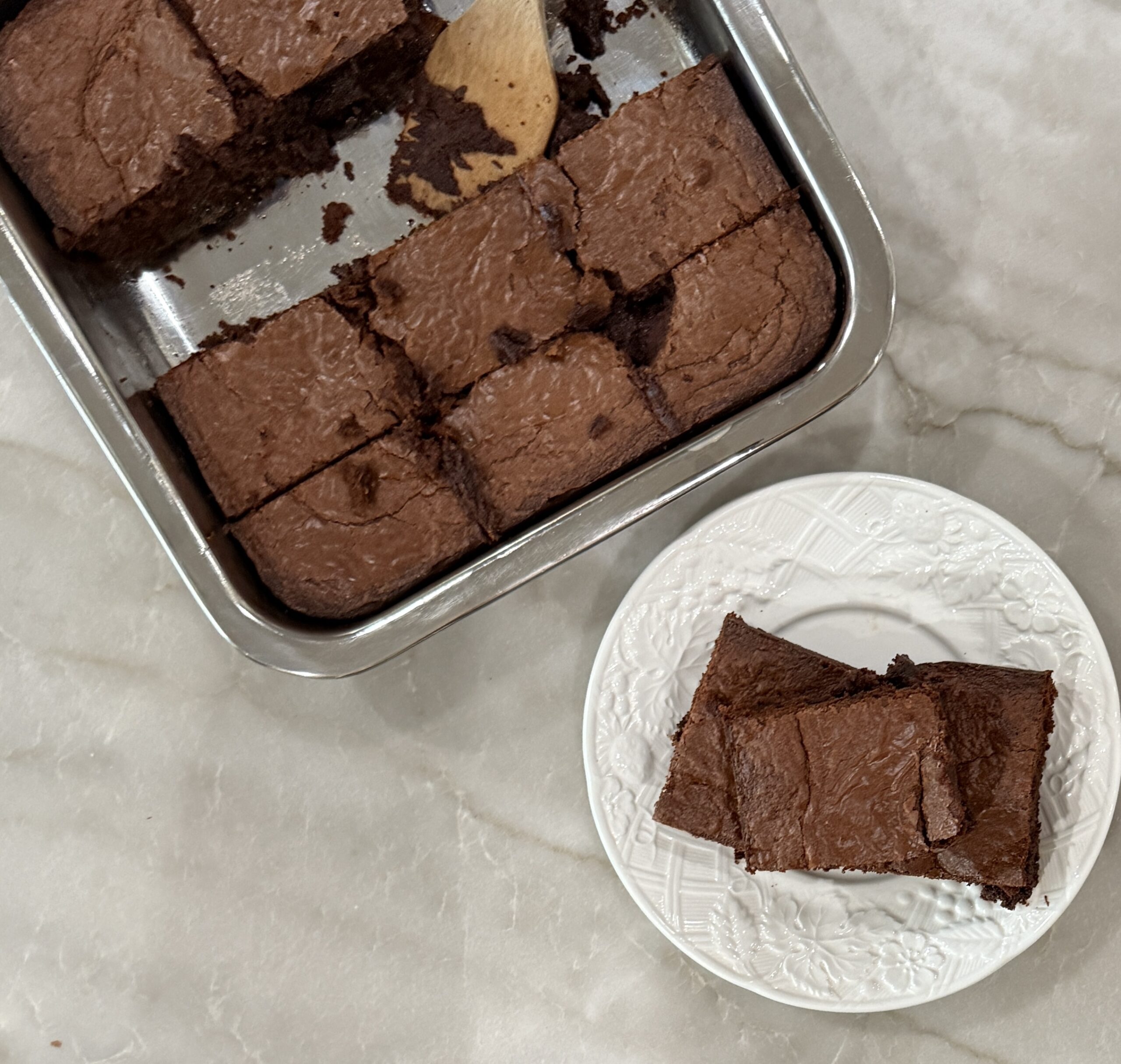 Fudgy brownies made with fresh milled flour