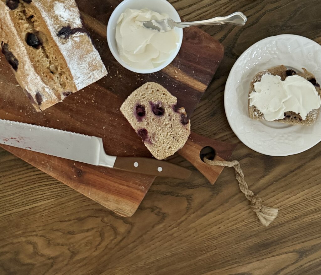 Blueberry lemon maple sourdough loaf 