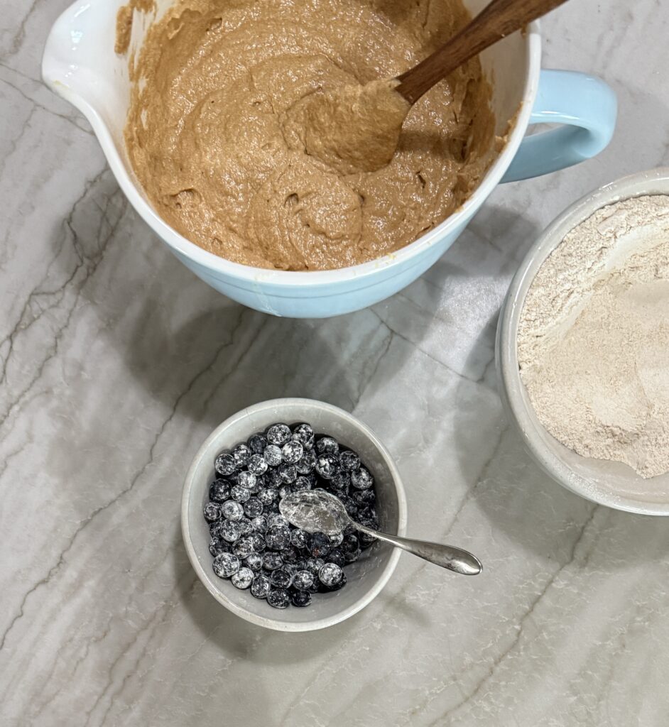 Lemon blueberry cake batter
