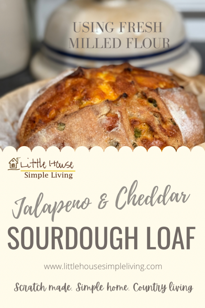 Pinterest Jalapeno & Cheddar Sourdough Loaf using fresh milled flour