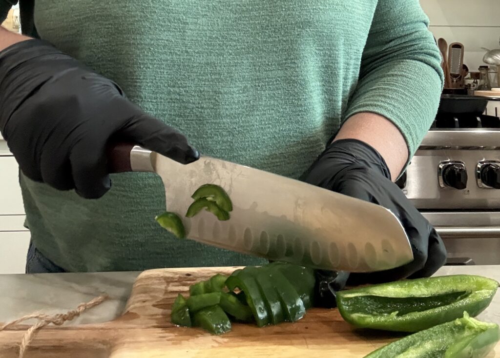 Dicing jalapeños