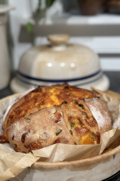 Jalapeño cheddar sourdough loaf
