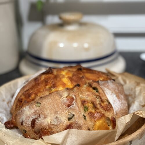 Jalapeño cheddar sourdough loaf