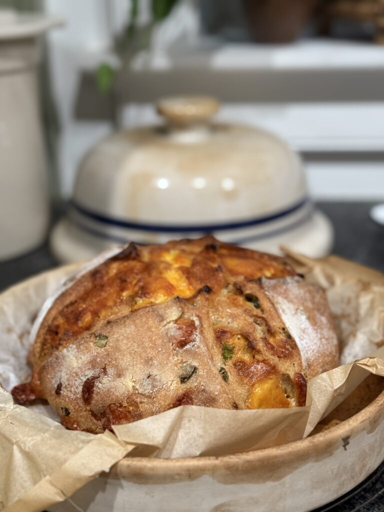 Jalapeño cheddar sourdough loaf