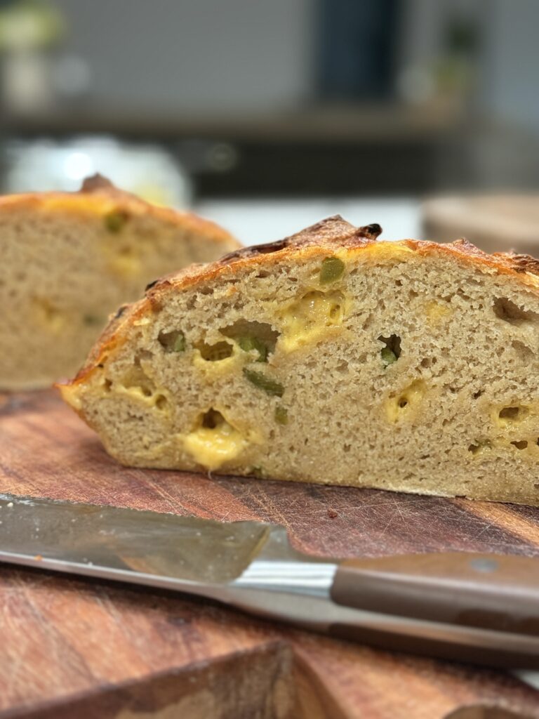 Jalapeno cheddar sourdough loaf
