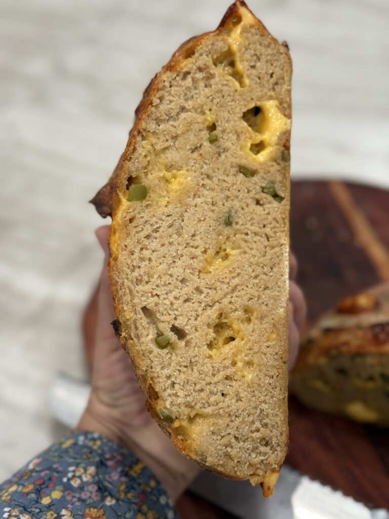 Jalapeno cheddar sourdough loaf