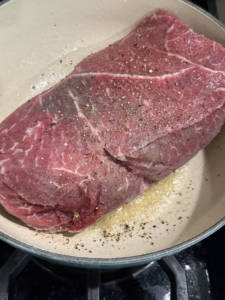 Dutch oven grass-fed beef roast