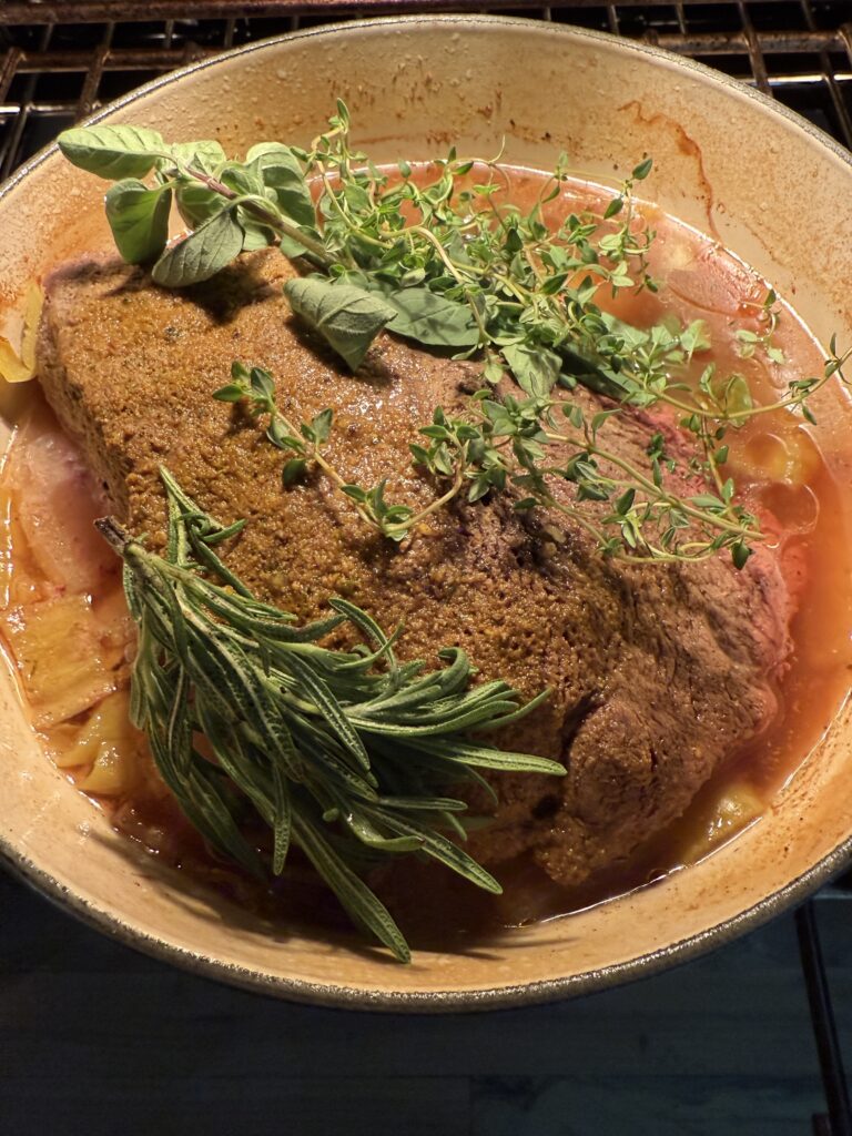 Dutch oven grass-fed beef roast