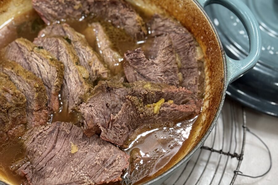 Dutch oven grass-fed beef pot roast
