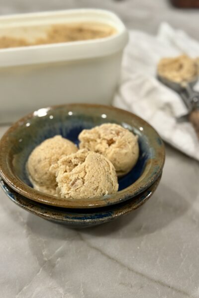Toasted Pecan Peach Ice Cream