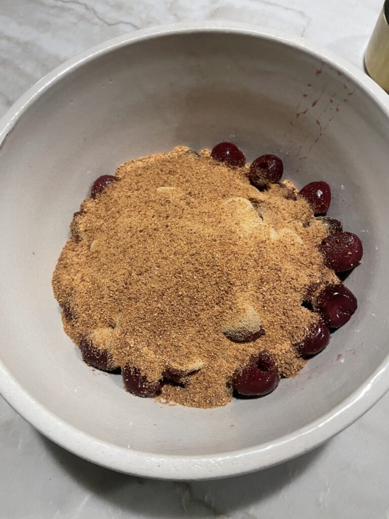 Coconut sugar, cherries, butter