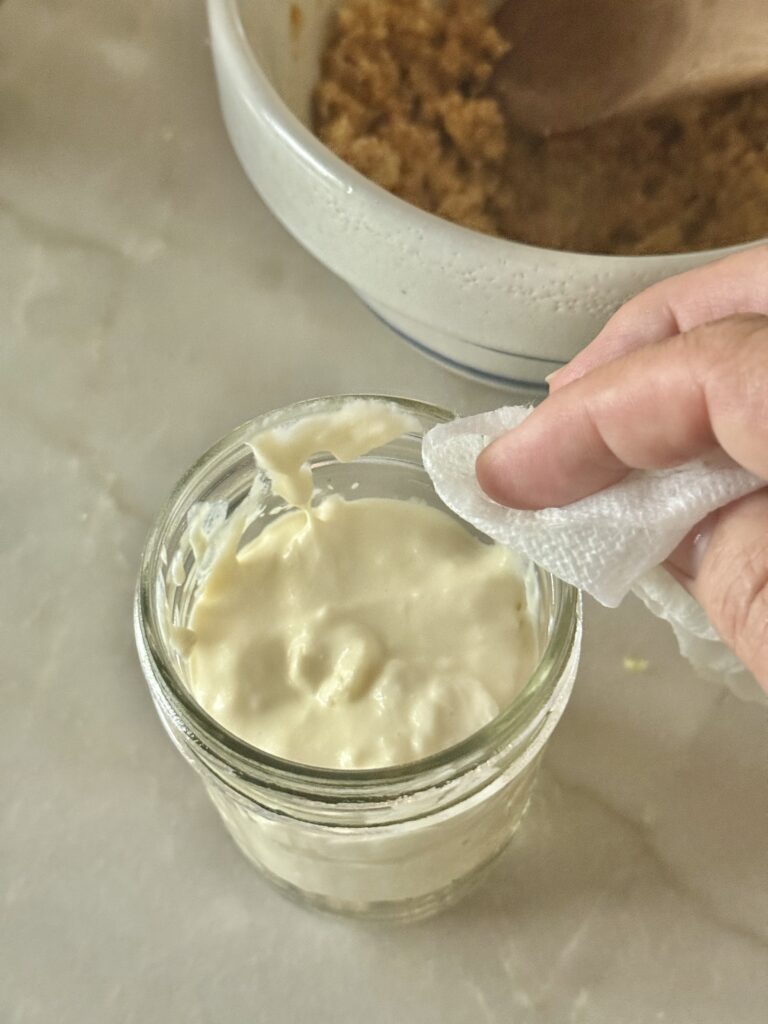 Key lime cheesecake in a jar