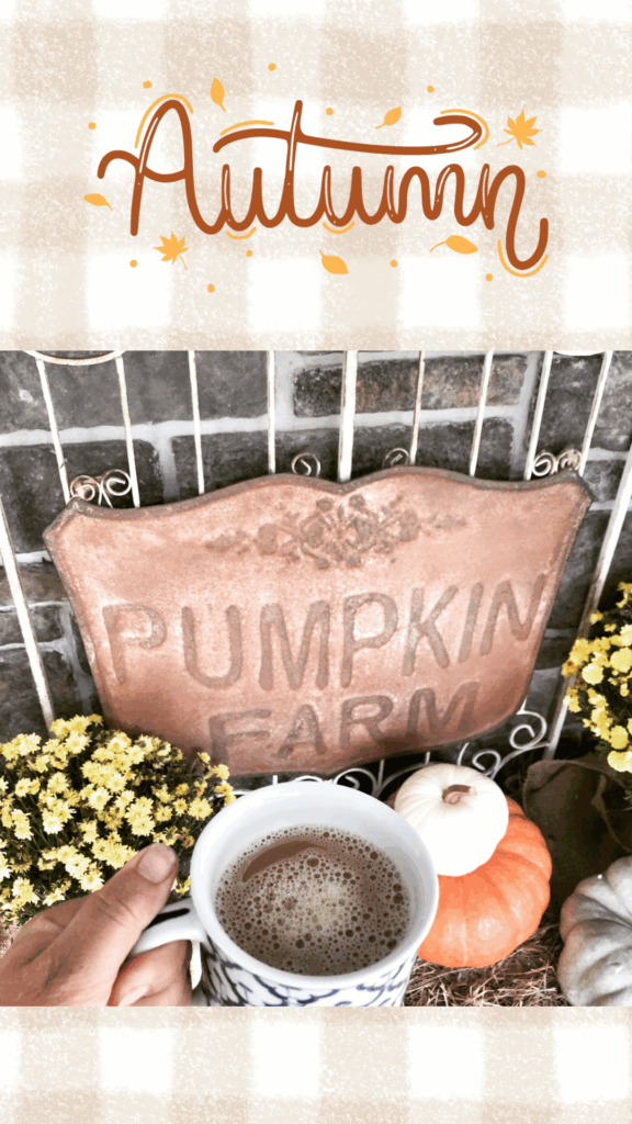 Pumpkin Farm with Coffee Free Fall Phone Wallpaper