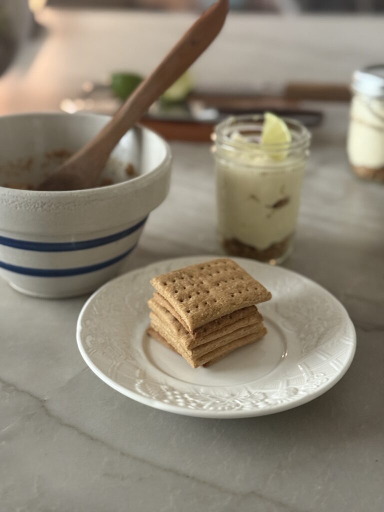 Key lime cheesecake in a jar