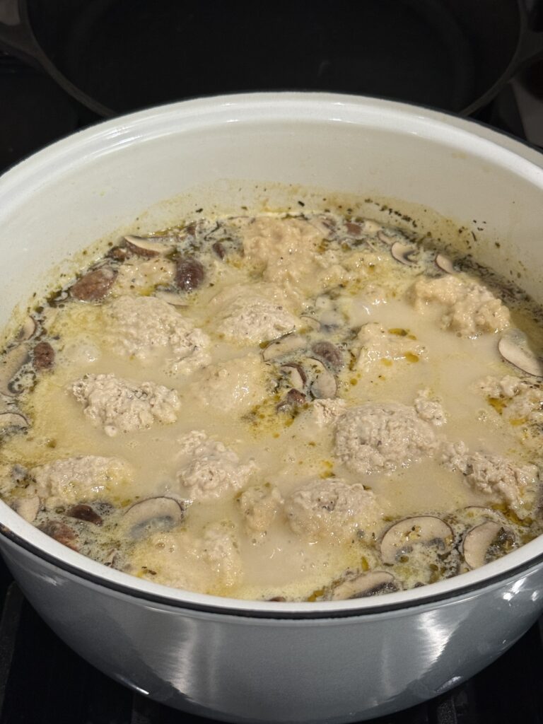 Old-fashioned chicken and dumplings