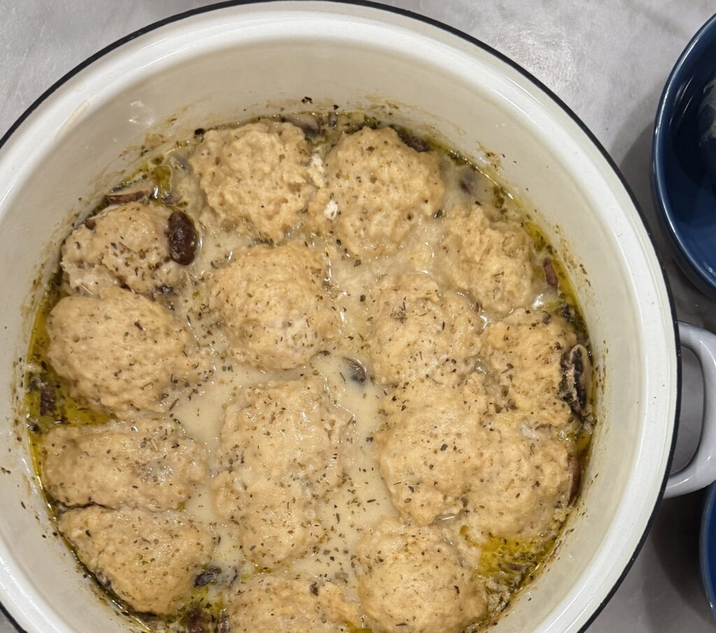 Old-fashioned chicken and dumplings