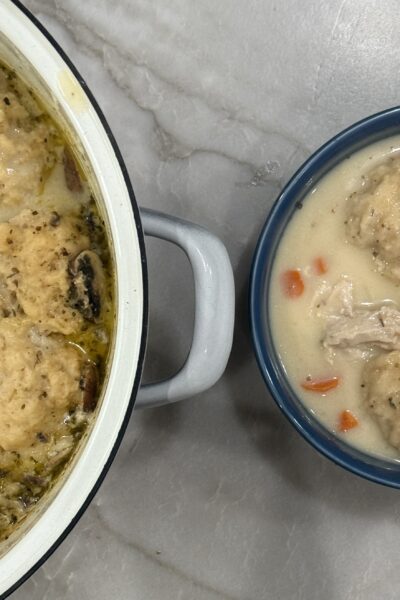 Old-fashioned chicken and dumplings