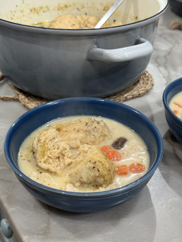 Old-fashioned chicken and dumplings
