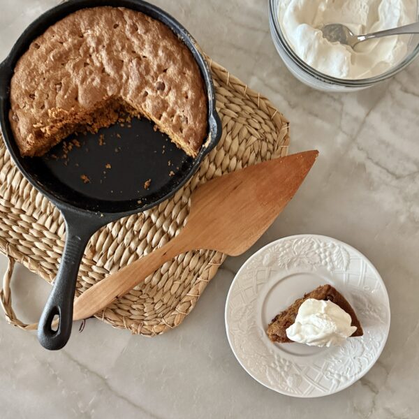 Chocolate chip skillet cookie