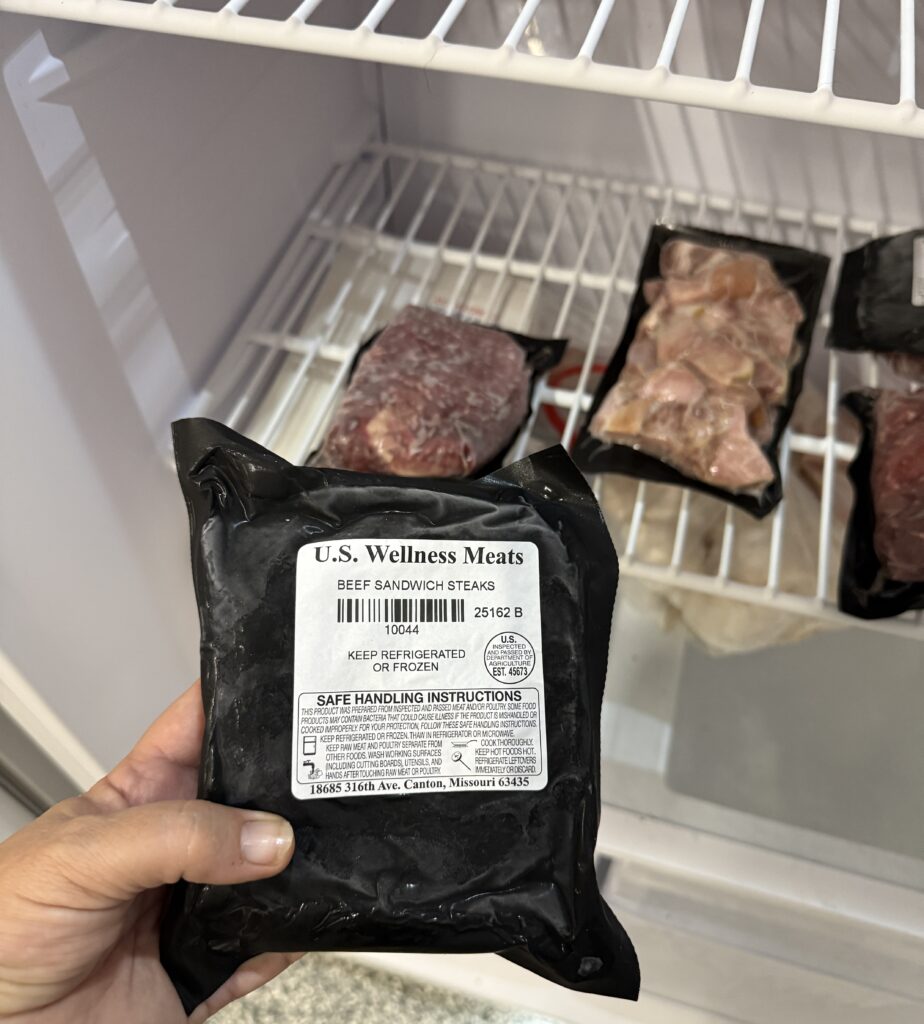 Grass-fed beef slices