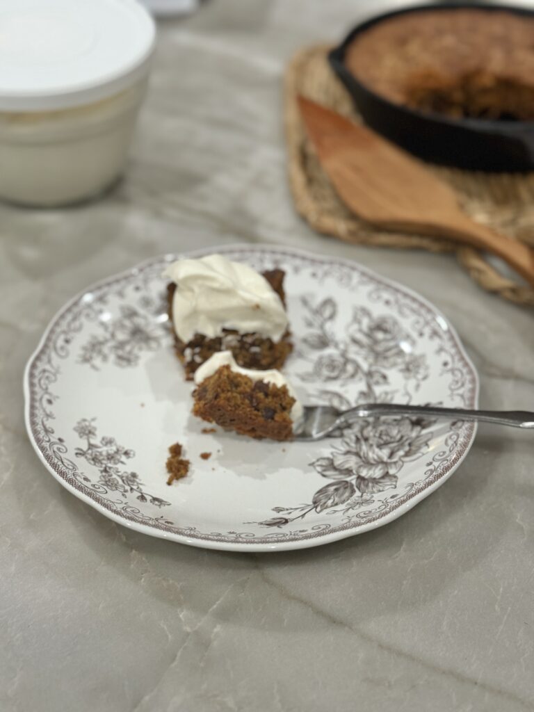 Chocolate chip skillet cookie