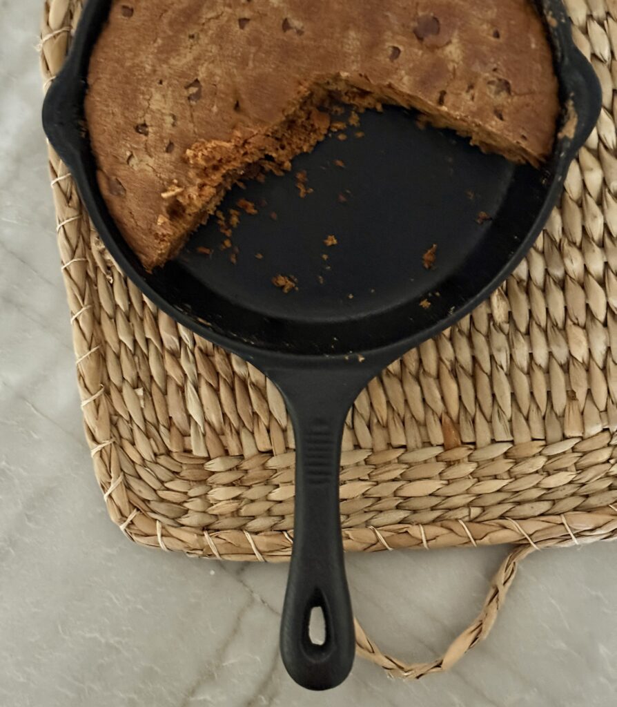 Chocolate chip skillet cookie