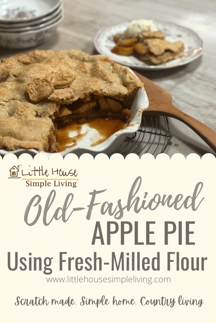 Old-fashioned apple pie using fresh milled flour