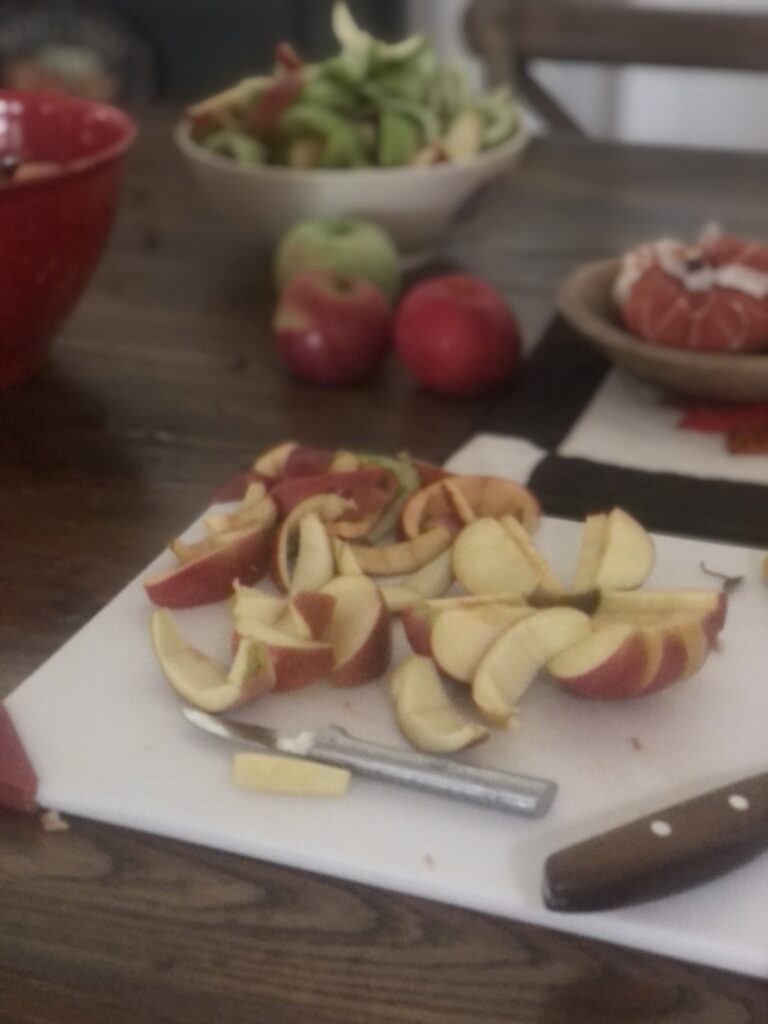 Sliced apples