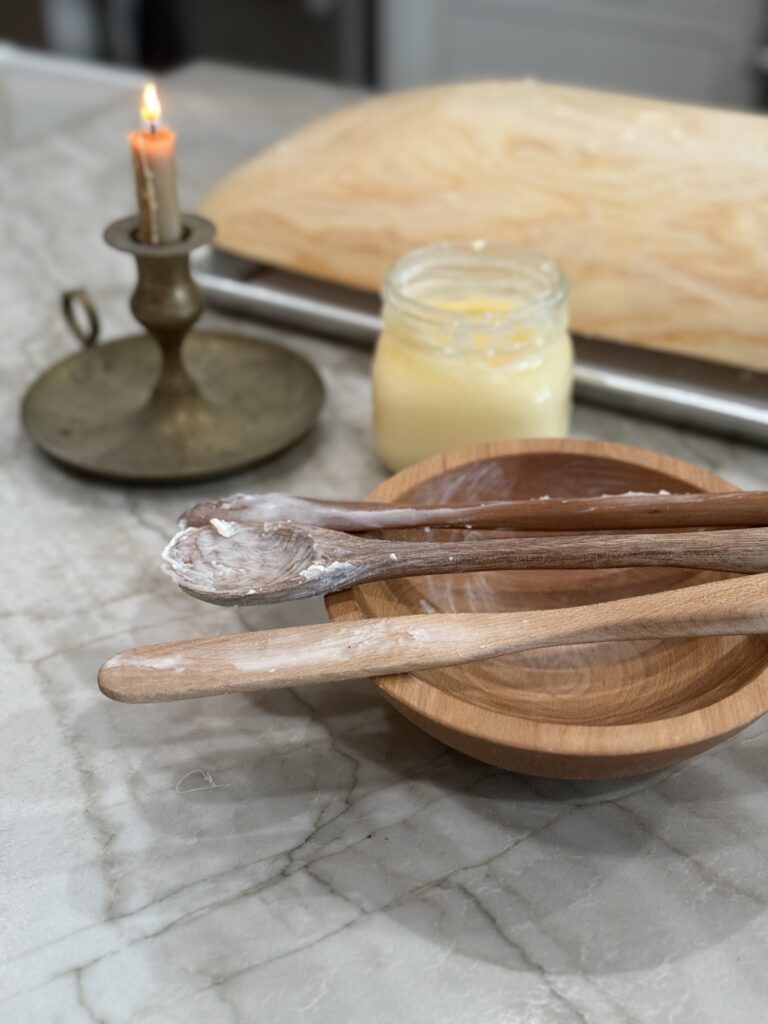 Board and spoon butter cozy homemade Christmas gifts