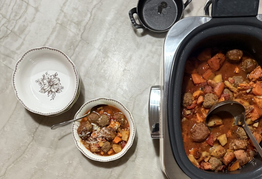 Harvest meatball stew GreenPan slow cooker