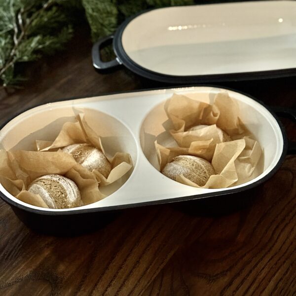 Tiny sourdough loaves In dutch oven