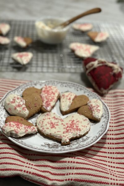 Heart shaped cookies With a maple cream cheese frosting