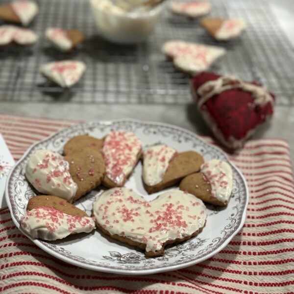 Heart shaped cookies With a maple cream cheese frosting