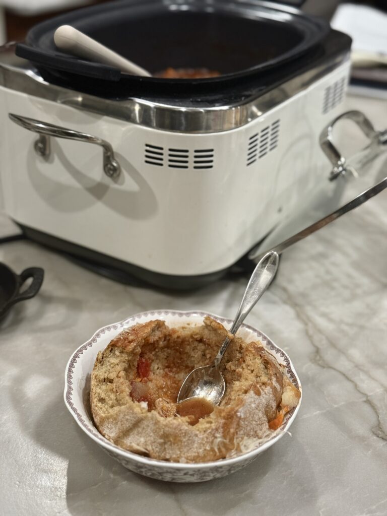 Sourdough bread bowls With harvest meatball stew