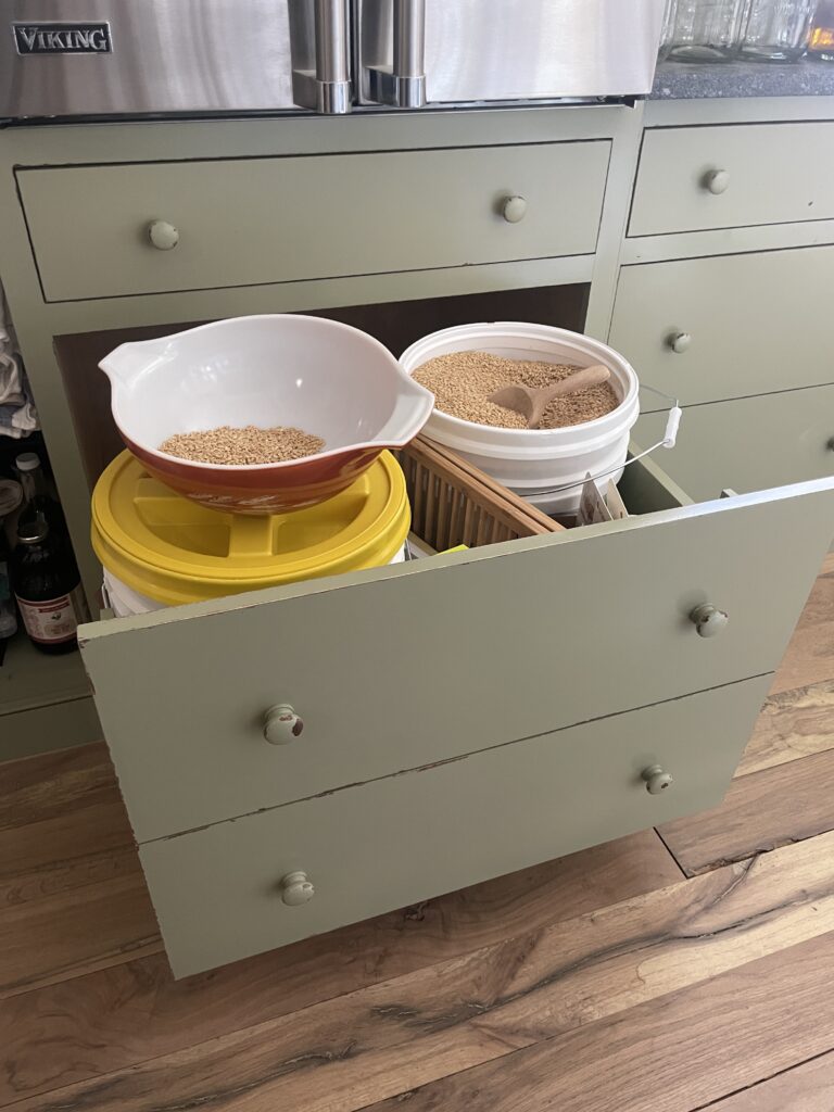 Hard white wheat berry storage