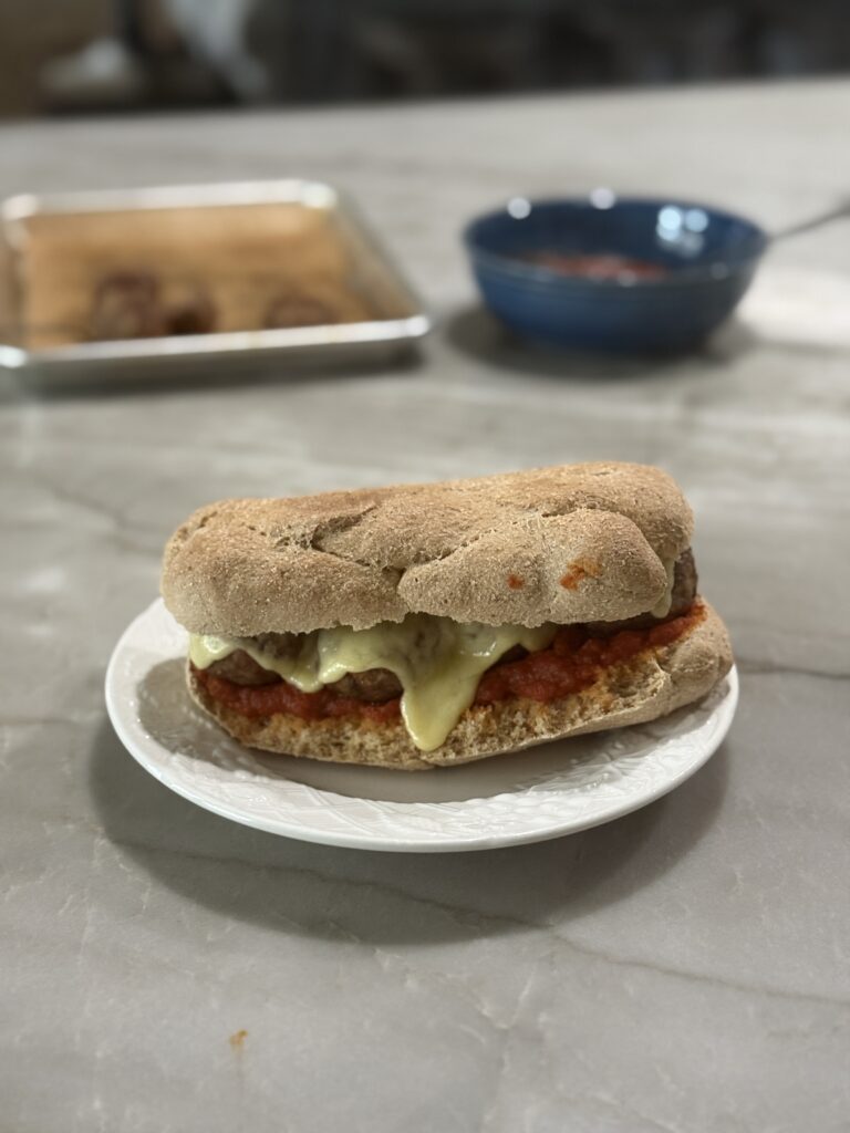 Meatball Sub on a sub roll