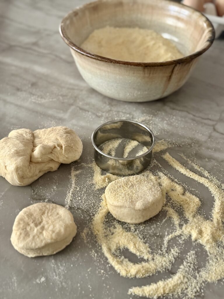 English muffins (using fresh-milled flour)