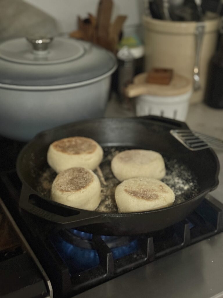 English muffins (using fresh-milled flour)